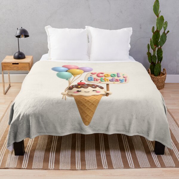 Item preview, Cute Ice Cream Birthday Balloon - Cool Birthday | Kawaii 3D Happy Birthday Art designed and sold by Moons Studio.