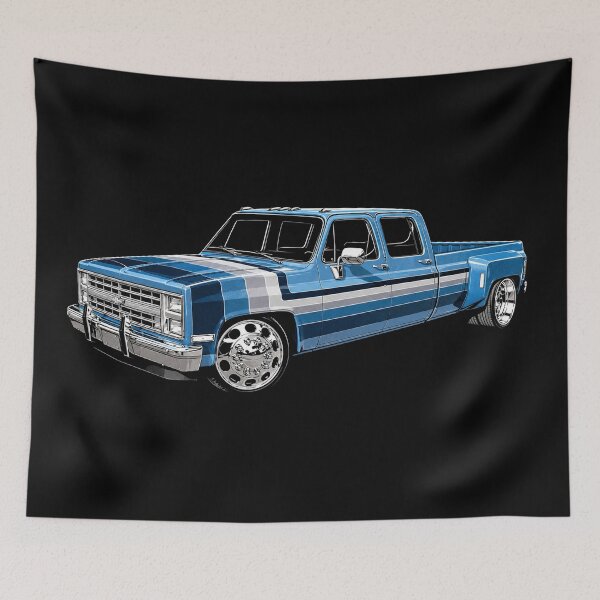 Item preview, Classic Chevrolet C30 Crew Cab Dually – Blue Squarebody Custom Truck Art designed and sold by Stinky Lincy's Apparel Company.