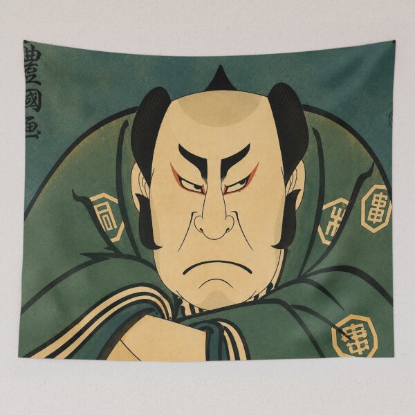 Item preview, Angry Samurai by Utagawa Toyokuni I - Japanese Ukiyo-e Kabuki Portrait Art Print for Vintage Japan Lovers designed and sold by RickE.