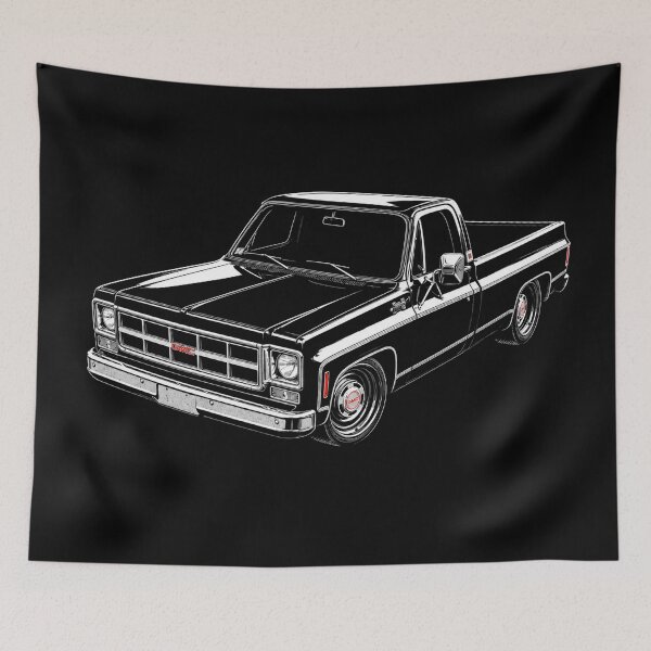 Item preview, Classic GMC Sierra Squarebody – Black Long-Bed Pickup Truck Art designed and sold by Stinky Lincy's Apparel Company.