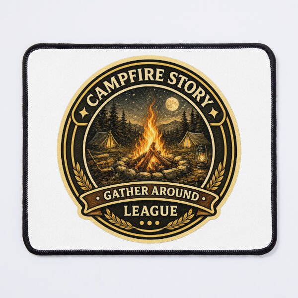 Item preview, Campfire Story League Sticker | Gather Around Badge | Camping Adventure Design | Outdoor Storytelling Emblem designed and sold by MrDev.