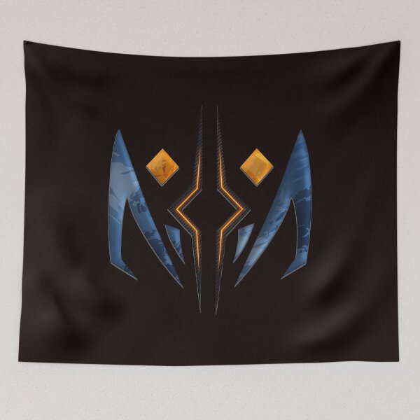 Item preview, Geometric Crest Symbol Blue Orange Art designed and sold by DotDedi.