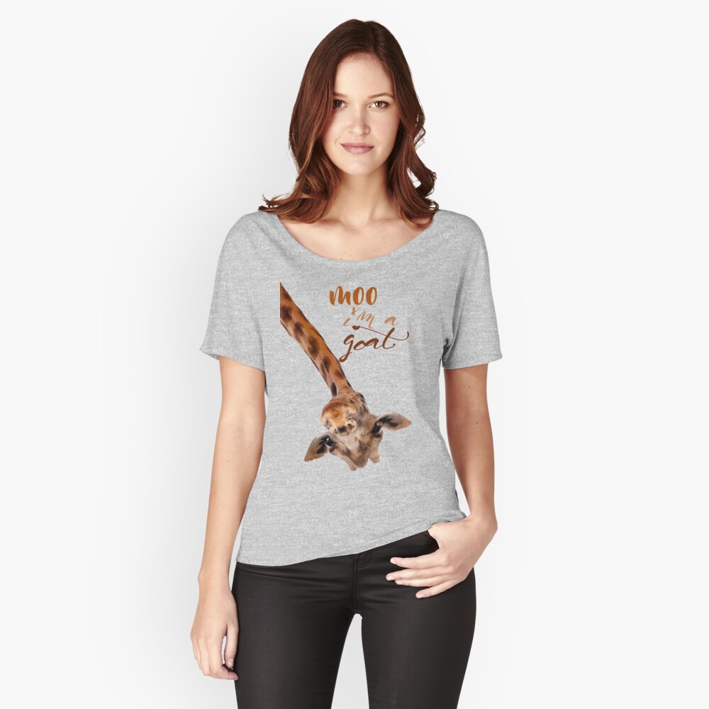 Funny Giraffe Moo I'm a Goat Relaxed Fit T-Shirt