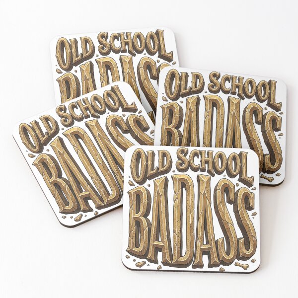 Item preview, Old School Badass - Stone Carved Typography Design designed and sold by mackyartsstudio.
