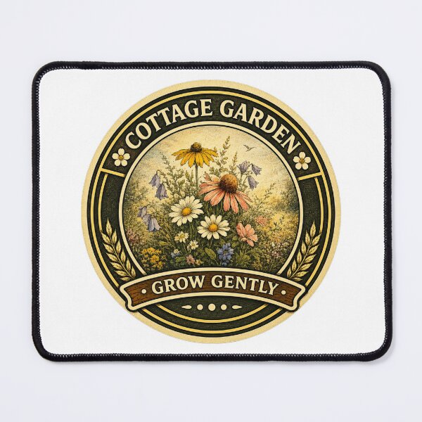 Item preview, Cottage Garden Society Sticker | Grow Gently Badge | Wildflower Garden Design | Cottagecore Floral Emblem designed and sold by MrDev.