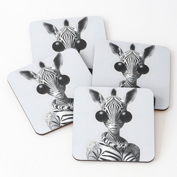 Item preview, Black and White Funky Rebel Zebra Portrait  designed and sold by UrbanTempleArt.