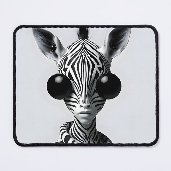 Item preview, Black and White Funky Rebel Zebra Portrait designed and sold by UrbanTempleArt.
