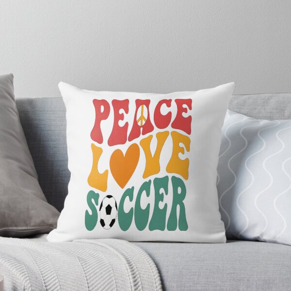 Item preview, Peace Love Soccer Retro Design designed and sold by laughingshirts.