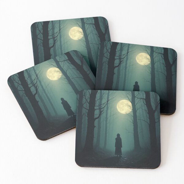 Item preview, Mysterious Silhouette in Full Moon Forest: Dark Gothic Woods designed and sold by MoonwoodStudio.
