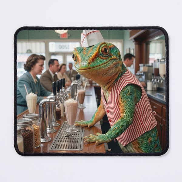 Item preview, Gecko Serves Up Delicious Shakes designed and sold by Tridentulus.