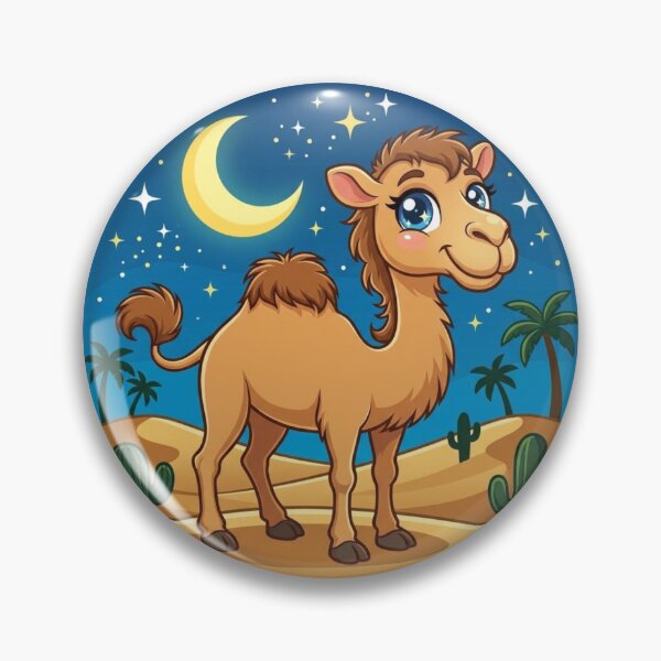 Item preview, Cute Camel in Desert Night Sticker | Kawaii Animal Cartoon Design | Desert Theme Art designed and sold by morning sun.