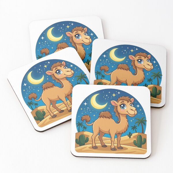 Item preview, Cute Camel in Desert Night Sticker | Kawaii Animal Cartoon Design | Desert Theme Art designed and sold by morning sun.