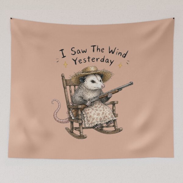 Item preview, I Saw The Wind Yesterday Opossum Southern Gothic Humor designed and sold by bosamji.