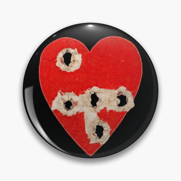 Item preview, Red Heart Graphic with Torn Bullet Punctures Design designed and sold by Terry Bain.