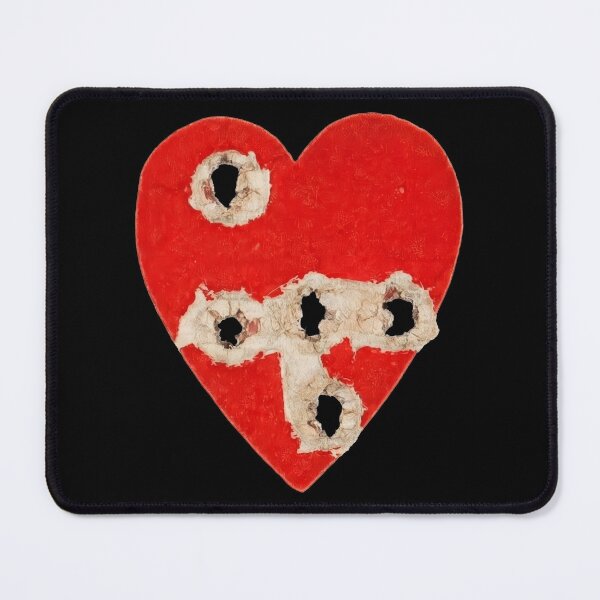 Item preview, Red Heart Graphic with Torn Bullet Punctures Design designed and sold by Terry Bain.