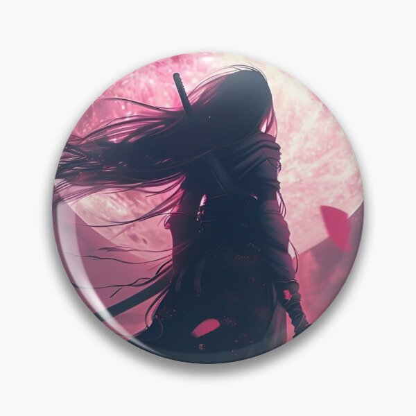 Item preview, Pink Moon Samurai Shadow – Anime Warrior Under Sakura Moon | Japanese Fantasy Aesthetic Art designed and sold by Dyan4.