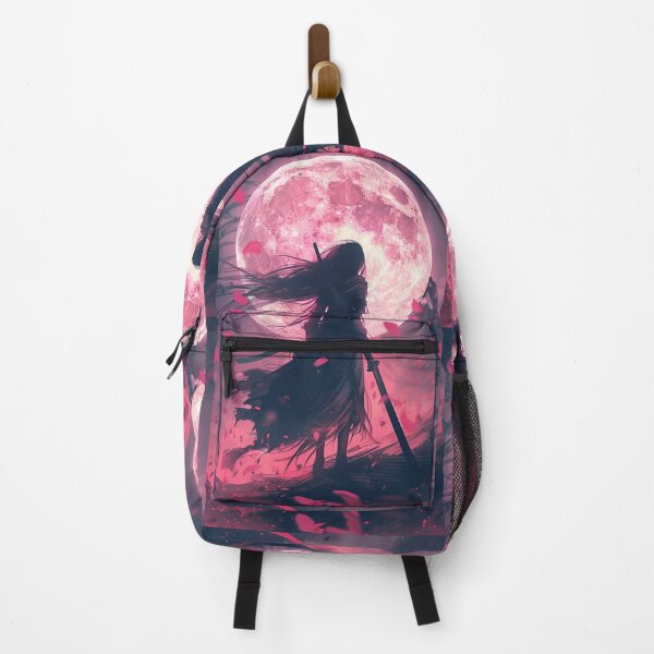 Item preview, Pink Moon Samurai Shadow – Anime Warrior Under Sakura Moon | Japanese Fantasy Aesthetic Art designed and sold by Dyan4.