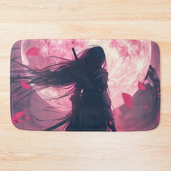 Item preview, Pink Moon Samurai Shadow – Anime Warrior Under Sakura Moon | Japanese Fantasy Aesthetic Art designed and sold by Dyan4.