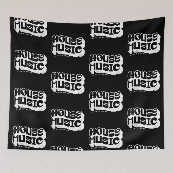 Item preview, HOUSE MUSIC - Logo Font Lover (White) designed and sold by Discothreadz.
