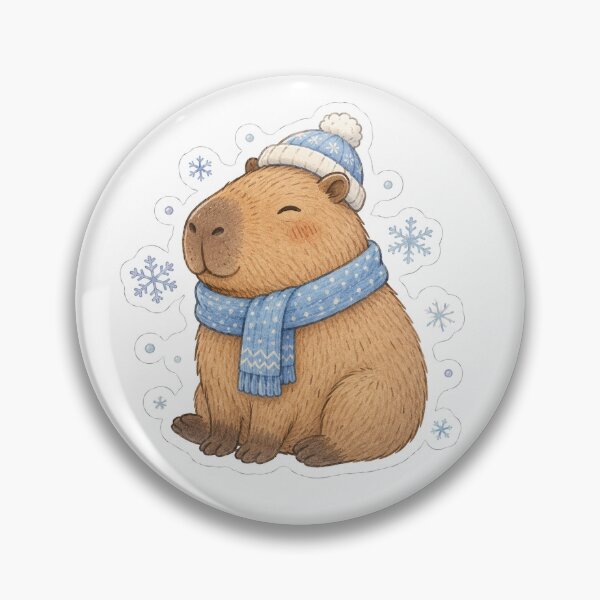 Item preview, Cozy Capybara in Winter Scarf Kawaii Cute Sticker designed and sold by flyowers.
