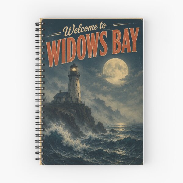 Item preview, Welcome to Widows Bay Vintage Travel Poster | Coastal Horror Gothic Lighthouse Art designed and sold by mocci10.