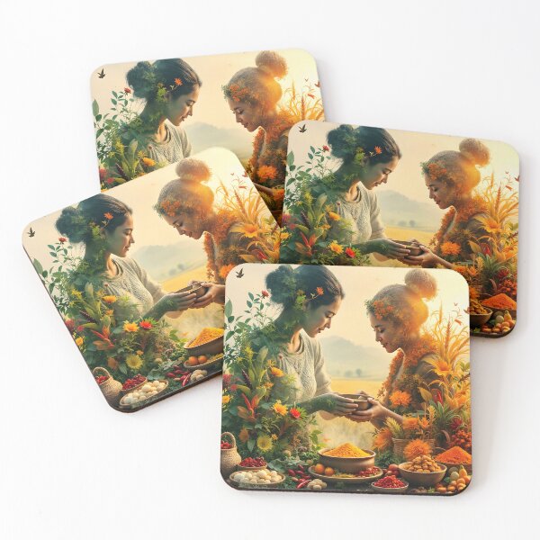 Item preview, Harvest Exchange — Two Women Made of Spices and Flowers designed and sold by DreamyWallVibes.