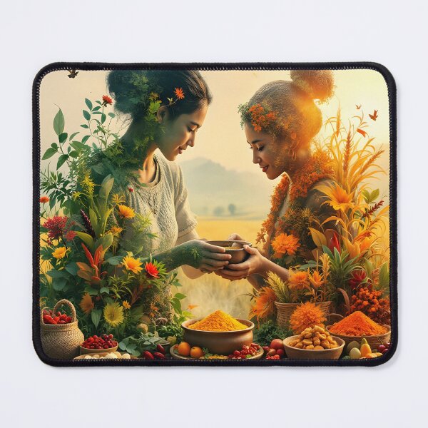 Item preview, Harvest Exchange — Two Women Made of Spices and Flowers designed and sold by DreamyWallVibes.