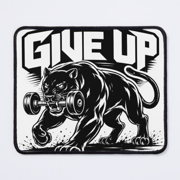Item preview, Never Give Up Gym Panther Motivational Fitness Art designed and sold by Digistore1221.