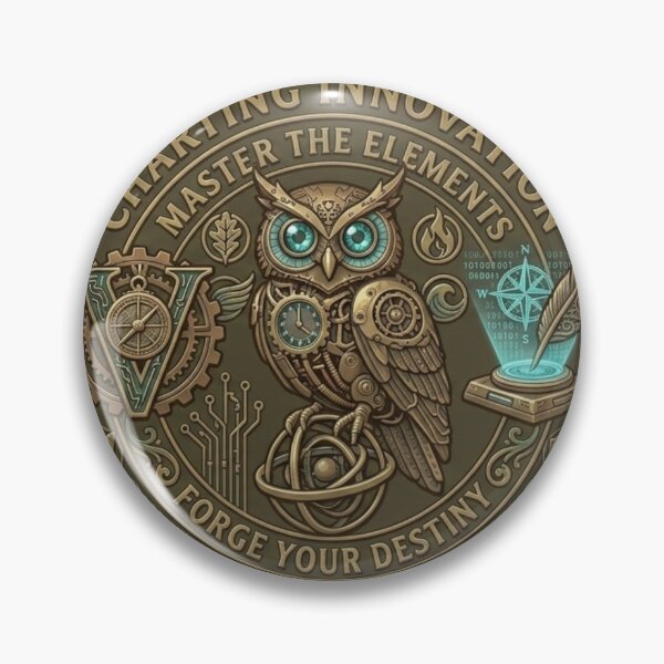 Item preview, The Visionary Design Consortium - Steampunk Innovation & Tech Owl designed and sold by QUIRKFITs.