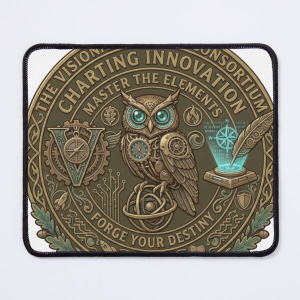 Item preview, The Visionary Design Consortium - Steampunk Innovation & Tech Owl designed and sold by QUIRKFITs.