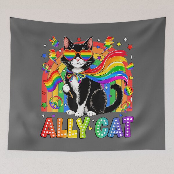 Item preview, Funny Ally Cat LGBTQ Gay Pride Month Rainbow Men Women Kids designed and sold by KristineLi.