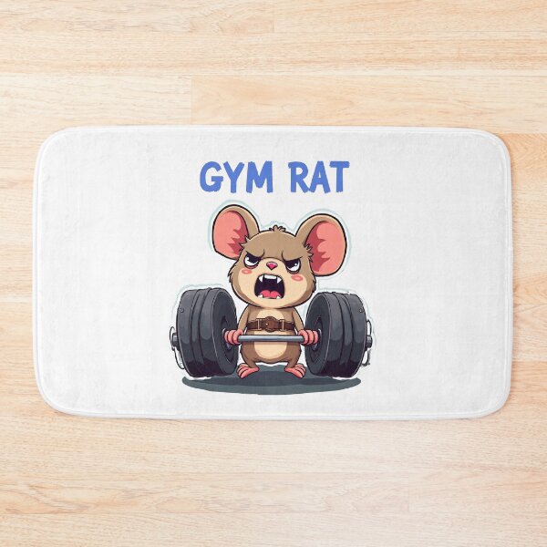 Item preview, Angry Gym Rat Sticker - Kawaii Weightlifting Rodent with Barbell designed and sold by WelSol.