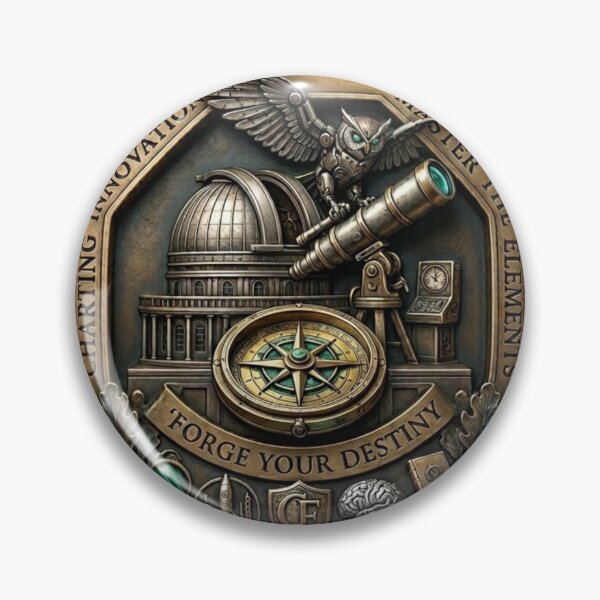 Item preview, The Visionary Design Consortium - Steampunk Observatory & Innovation Emblem designed and sold by QUIRKFITs.