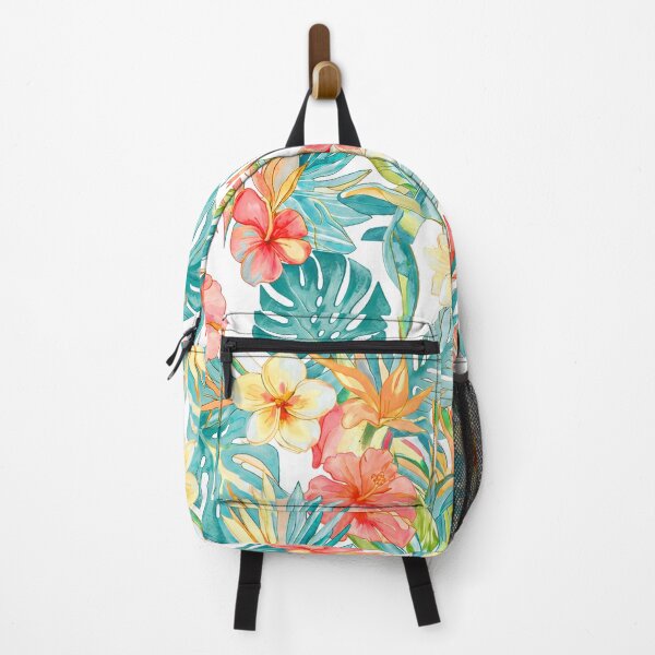 Item preview, Hawaiian Jungle Tropical Foliage, Orange Teal designed and sold by PixDezines.