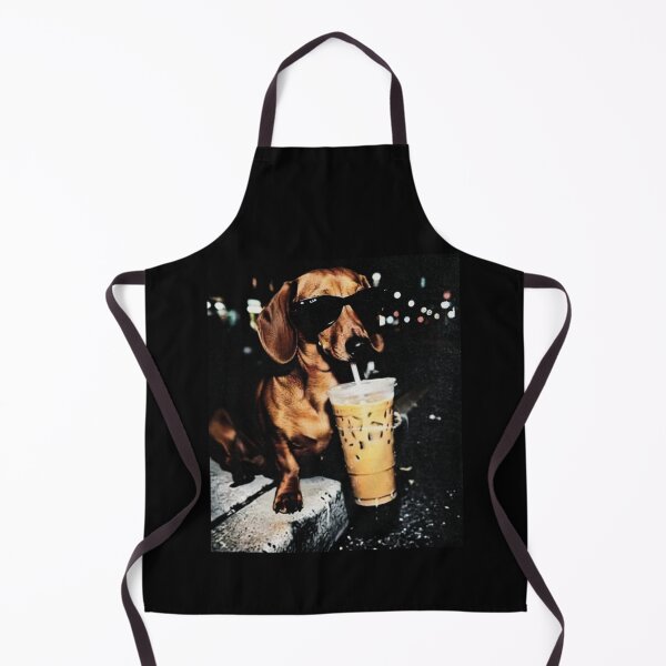 Item preview, Funny Dachshund Drinking Iced Coffee Office Meme designed and sold by PayneLaurie.