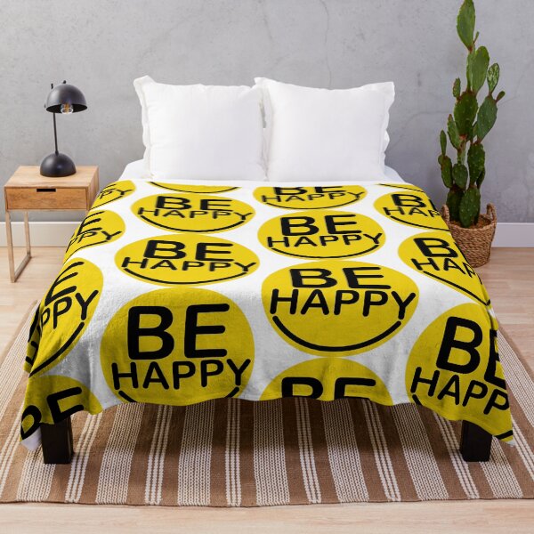 Item preview, Be Happy Smiley Face Yellow Bold Type T-Shirt Hats designed and sold by Rolographics1.