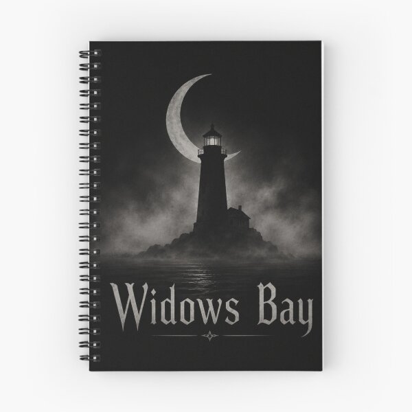 Item preview, Widows Bay Minimalist Gothic Lighthouse | Coastal Horror Moon & Fog Design designed and sold by mocci10.