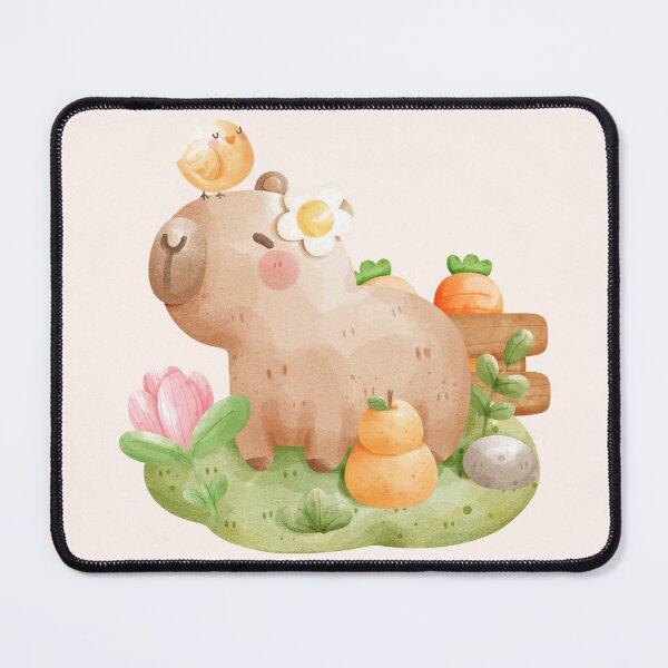 Item preview, Watercolor Capybara Artwork, Adorable Woodland Animals, Soft Pastels, Cozy Vibes designed and sold by SpringTeaDesigns.