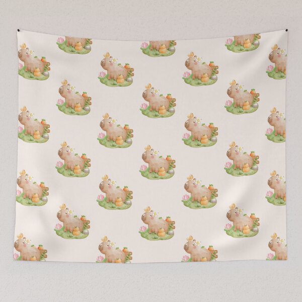 Item preview, Watercolor Capybara Artwork, Adorable Woodland Animals, Soft Pastels, Cozy Vibes designed and sold by SpringTeaDesigns.