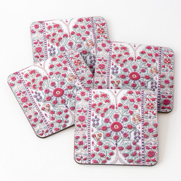 Item preview, 19th Century Karshi Suzani with Poppies and Irises designed and sold by Vicky Brago-Mitchell®.