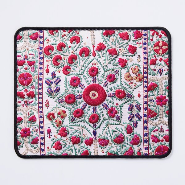 Item preview, 19th Century Karshi Suzani with Poppies and Irises designed and sold by Vicky Brago-Mitchell®.
