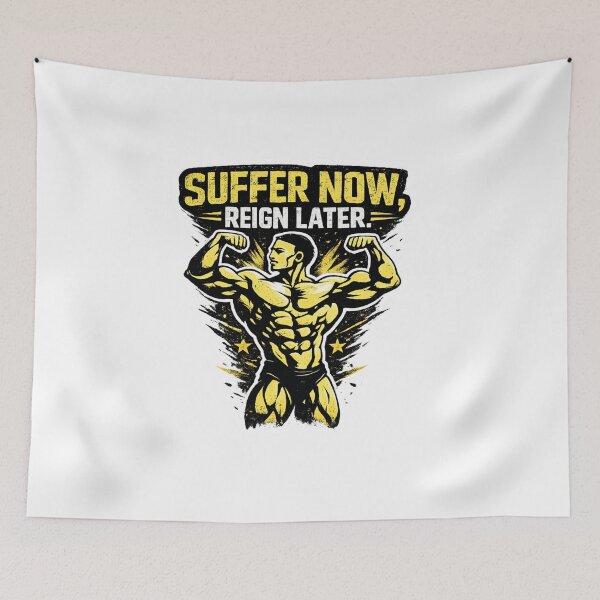 Item preview, Suffer Now Reign Later Bodybuilding Gym Motivation Art designed and sold by Digistore1221.