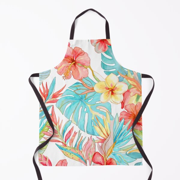 Item preview, Hawaiian Jungle Tropical Foliage, Orange Turquoise Blue designed and sold by PixDezines.
