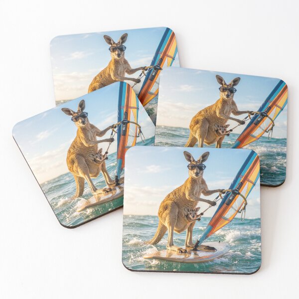 Item preview, Kangaroo and Her Joey Windsurfing designed and sold by Tridentulus.