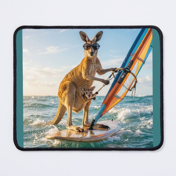 Item preview, Kangaroo and Her Joey Windsurfing designed and sold by Tridentulus.