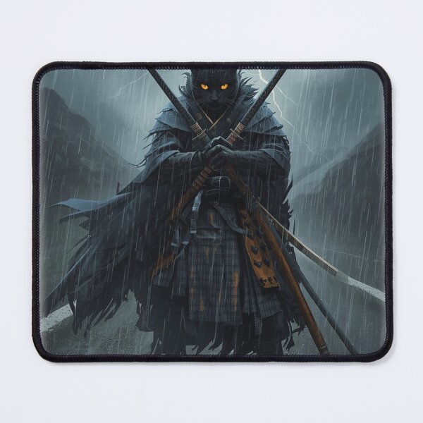 Item preview, Storm Cat Twin Blades — Japanese Dark Ronin Art designed and sold by Tokyo Neo Noir Collective .