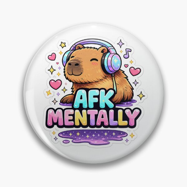 Item preview, AFK Mentally Capybara Sticker | Cute Gen Z Meme Aesthetic designed and sold by Dripzey.