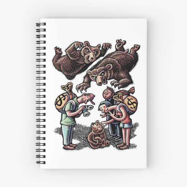 Item preview, two large bears fall on tourists with money bag backpacks designed and sold by LisaHaney.