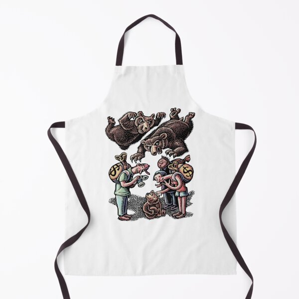 Item preview, two large bears fall on tourists with money bag backpacks designed and sold by LisaHaney.