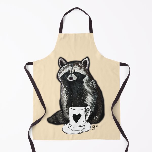 Item preview, Whimsical Raccoon with Coffee Cup Illustration designed and sold by ArtistsAtticWI.